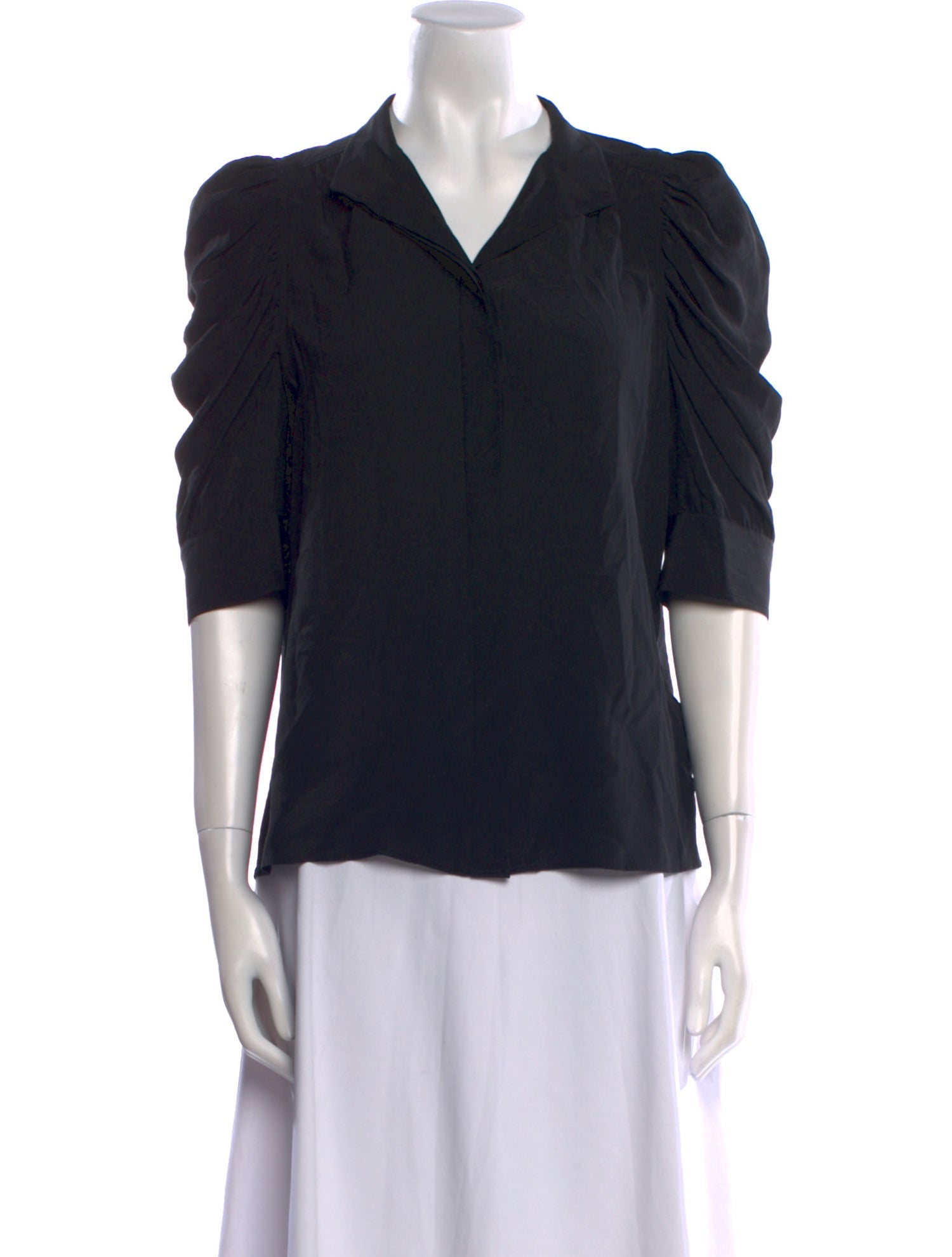 FRAME Silk V-Neck Polo