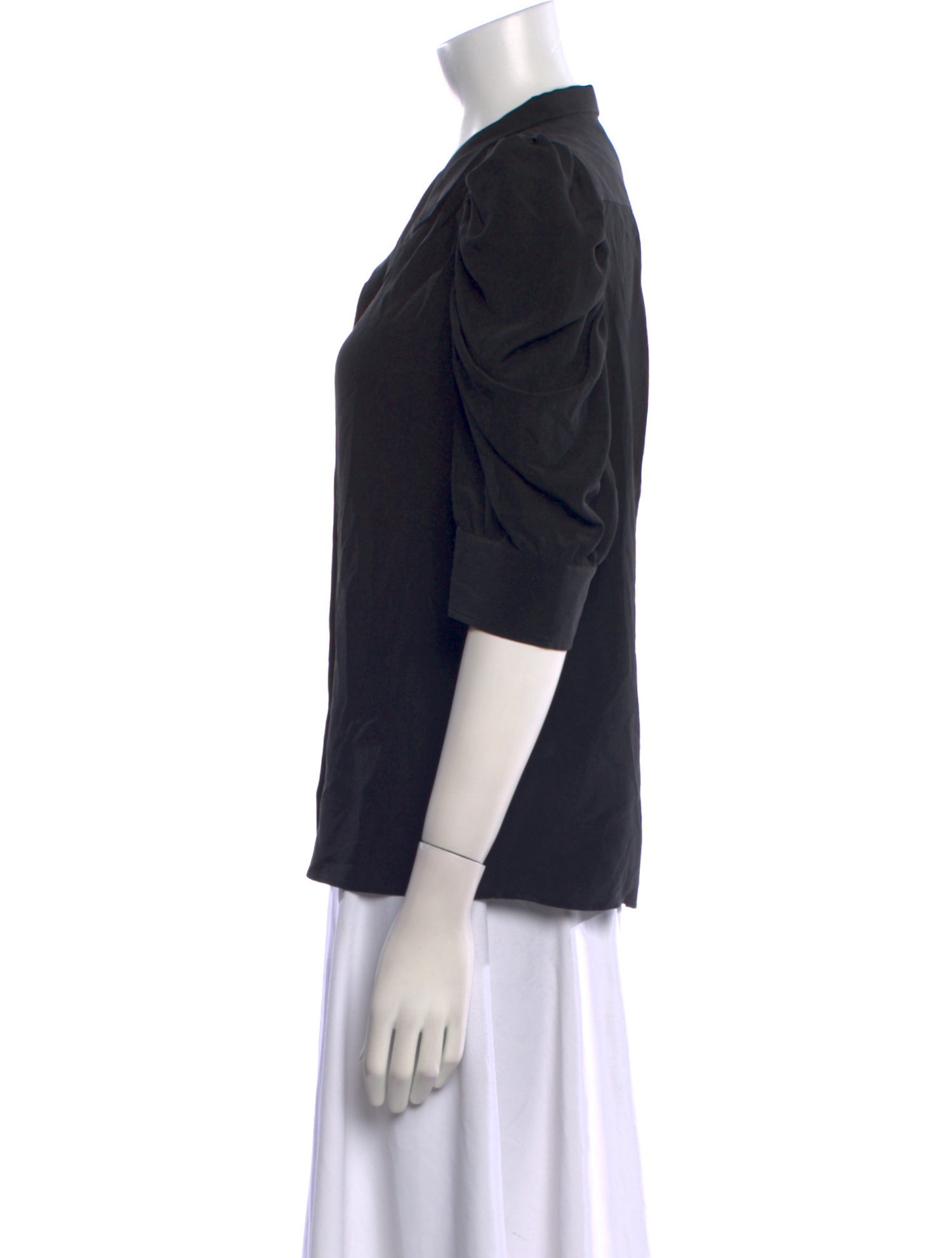 FRAME Silk V-Neck Polo