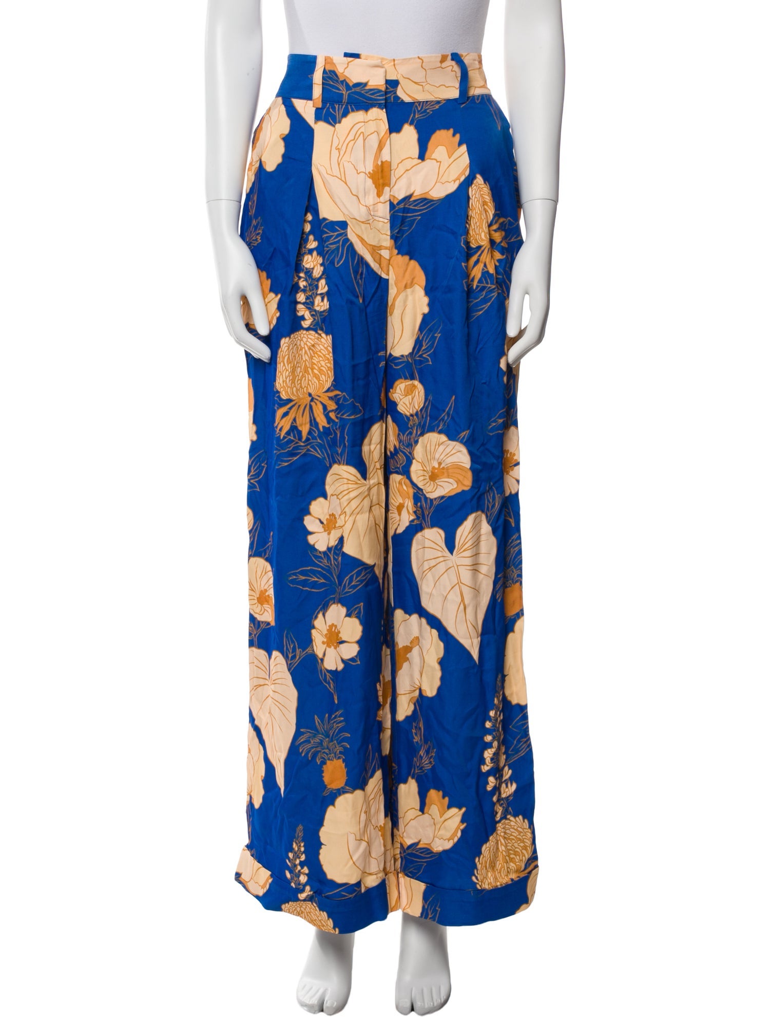 Farm Rio for Anthropologie Floral Print Wide Leg Pants