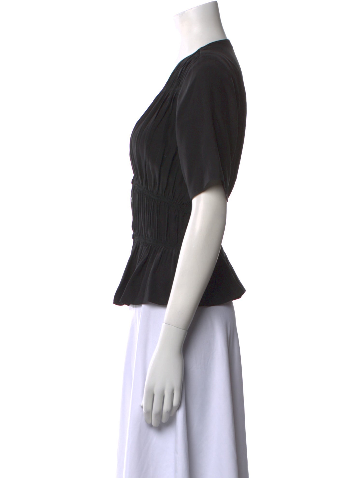 FRAME Silk V-Neck Crop Top