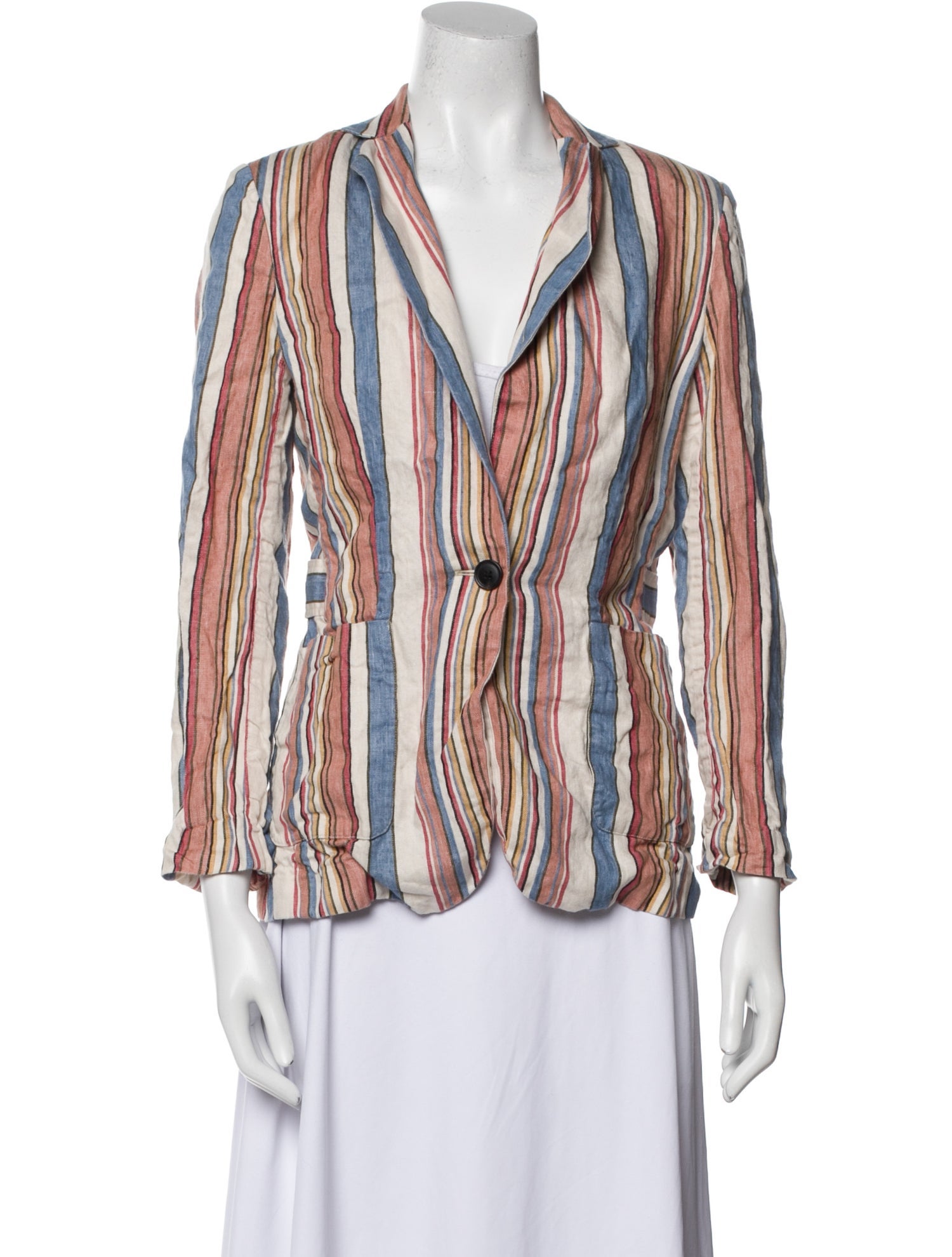 FRAME Linen Striped Blazer