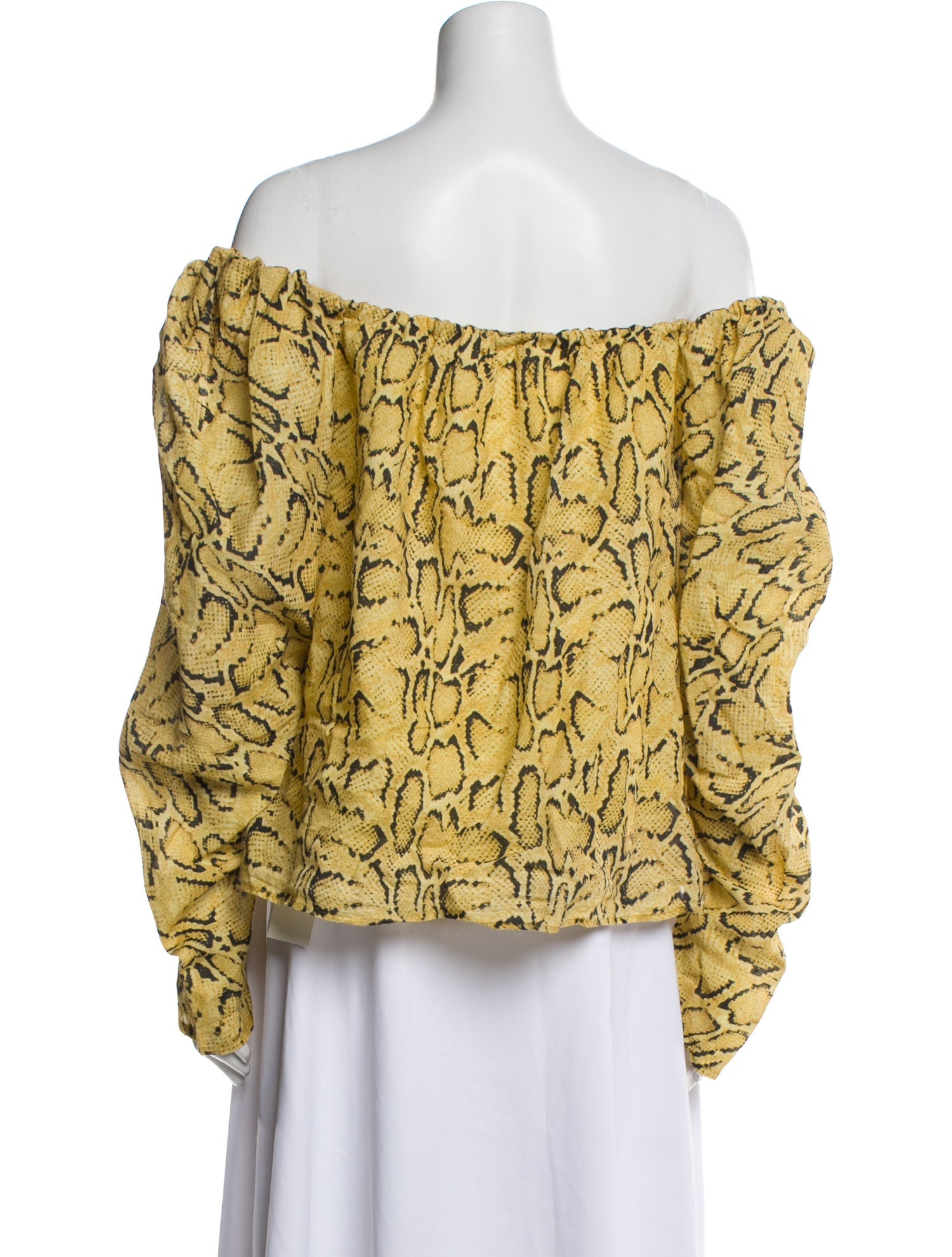 FRAME Printed Off-The-Shoulder Blouse