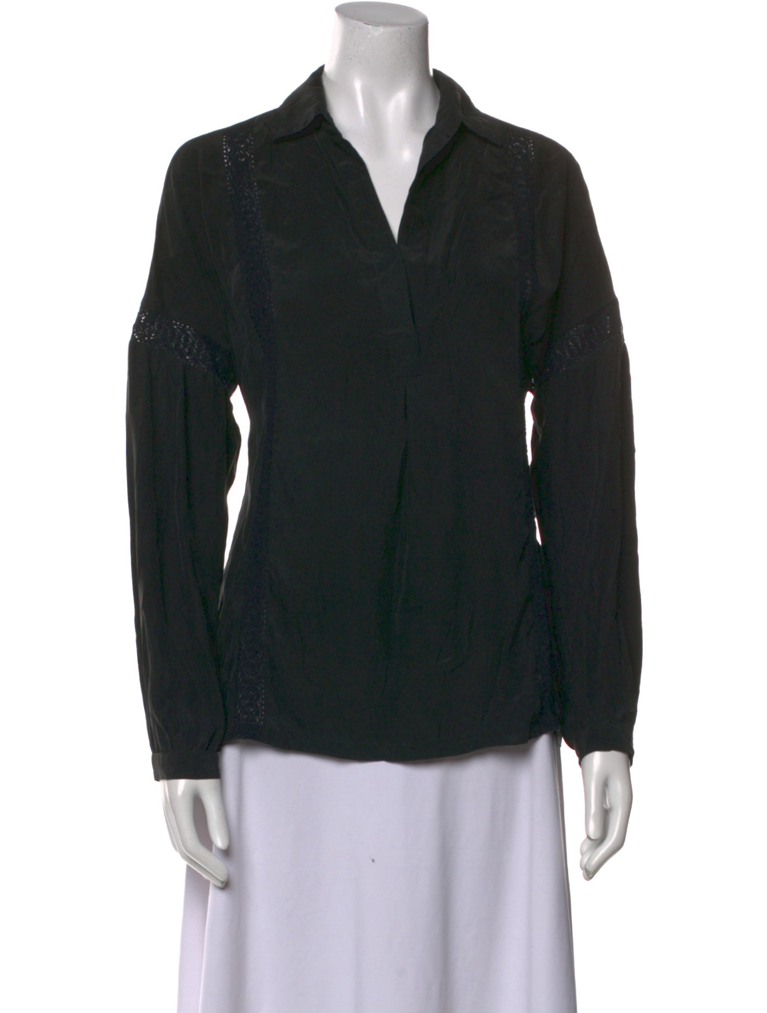 FRAME Silk Long Sleeve Button-Up Top