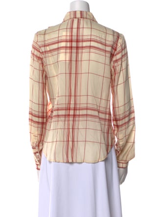 FRAME Plaid Print Long Sleeve Button-Up Top