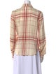 FRAME Plaid Print Long Sleeve Button-Up Top