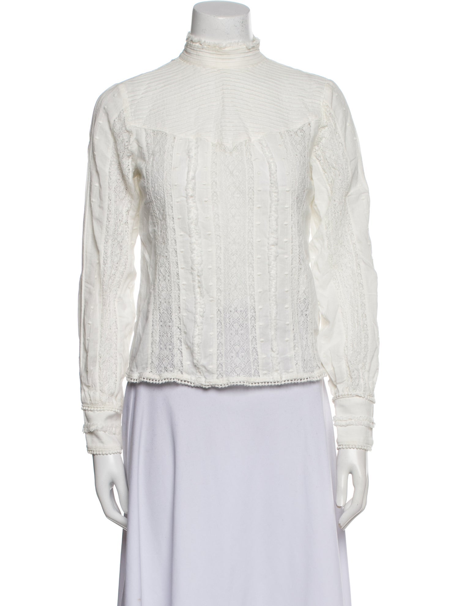 FRAME Mock Neck Long Sleeve Blouse