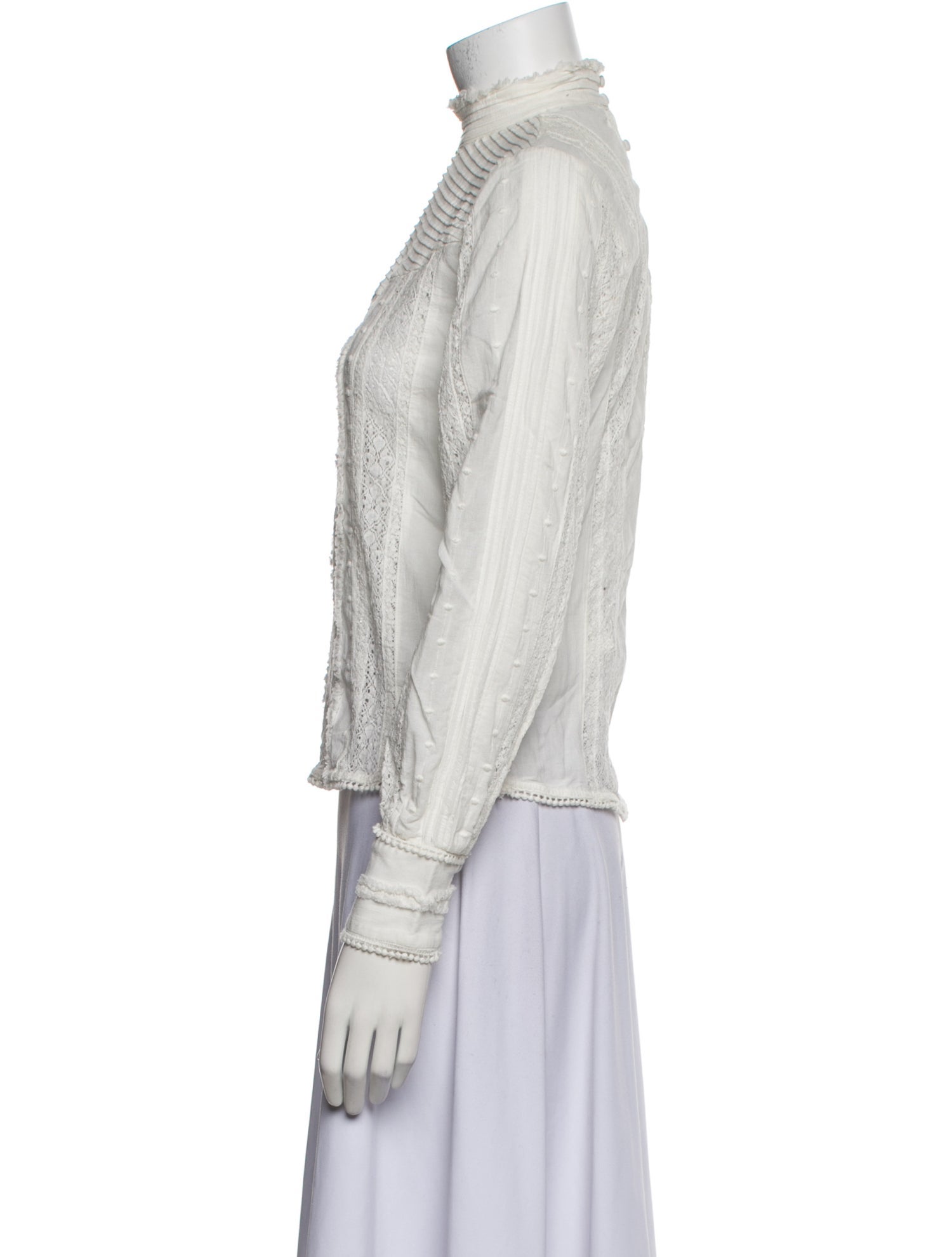 FRAME Mock Neck Long Sleeve Blouse