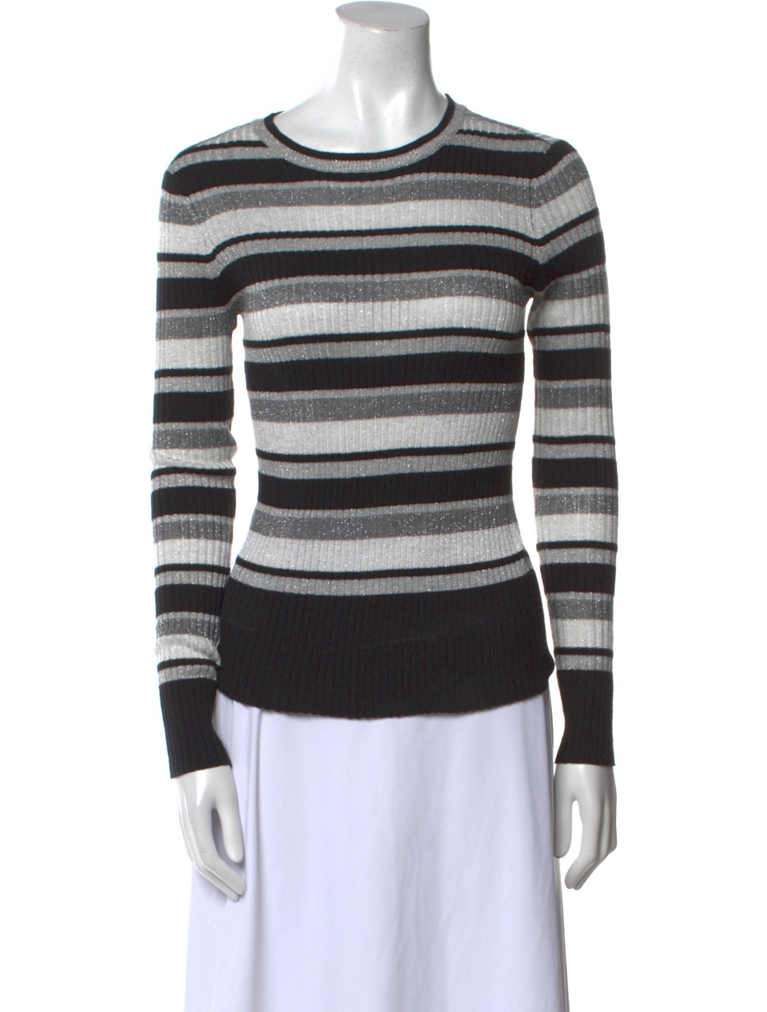 FRAME Striped Crew Neck Sweatshirt