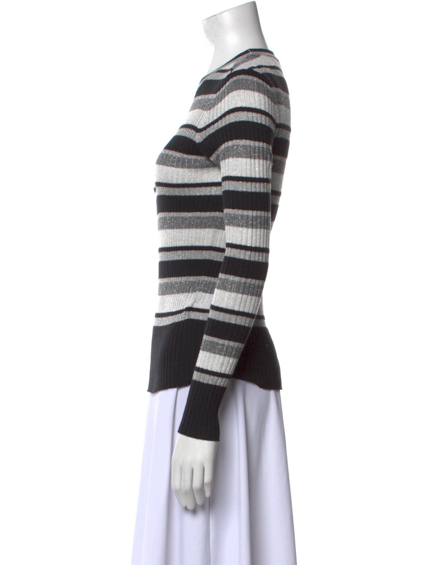 FRAME Striped Crew Neck Sweatshirt