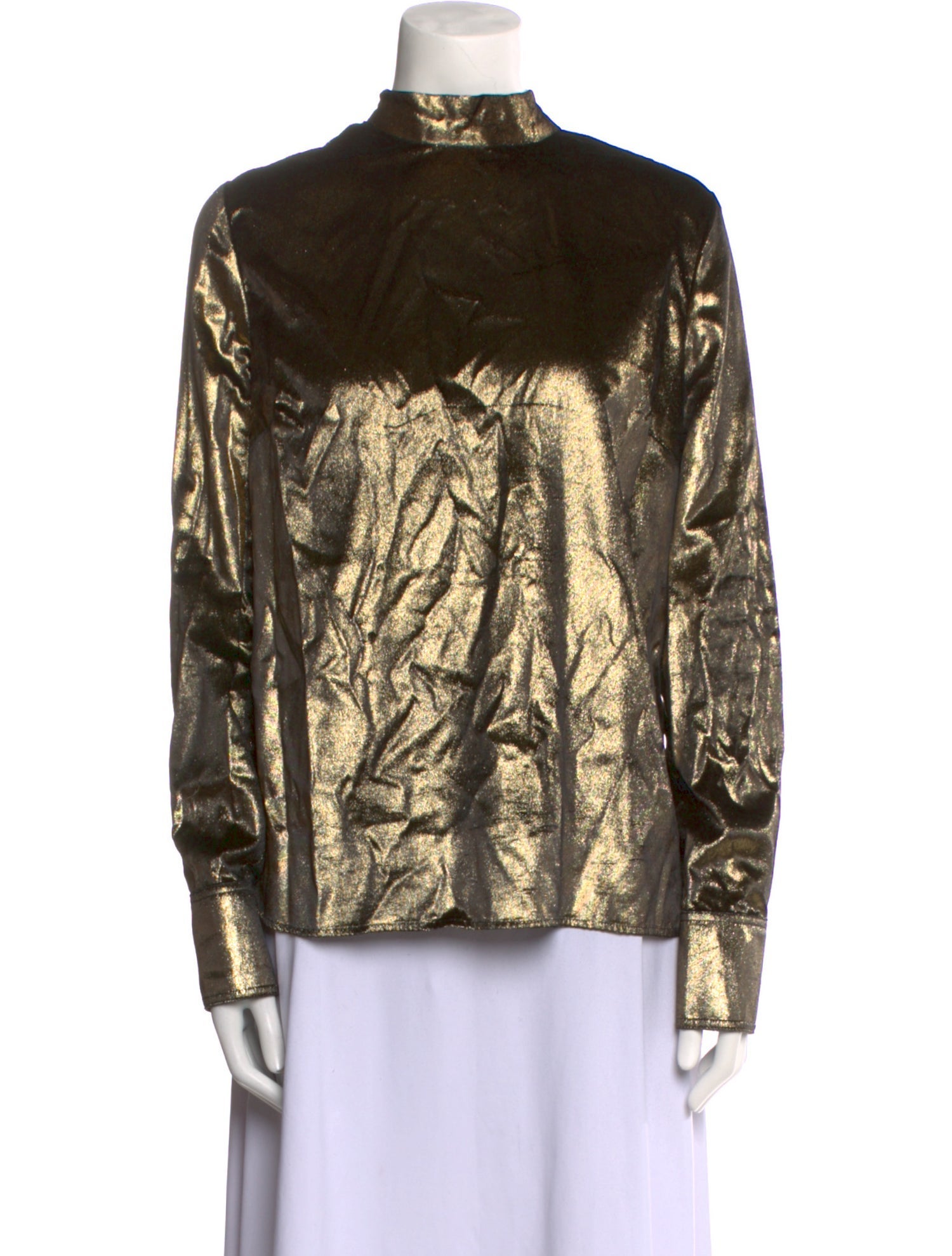 FRAME Mock Neck Long Sleeve Blouse