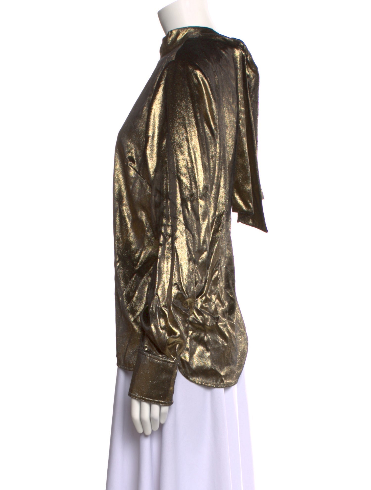 FRAME Mock Neck Long Sleeve Blouse