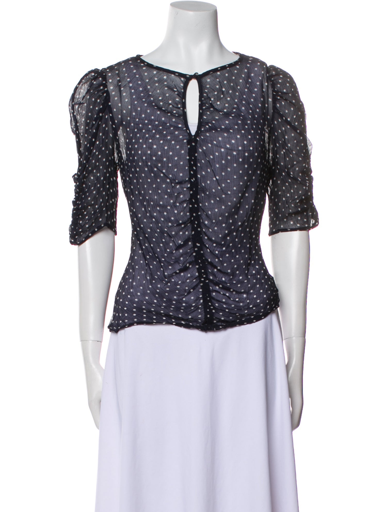 FRAME Polka Dot Print V-Neck Blouse