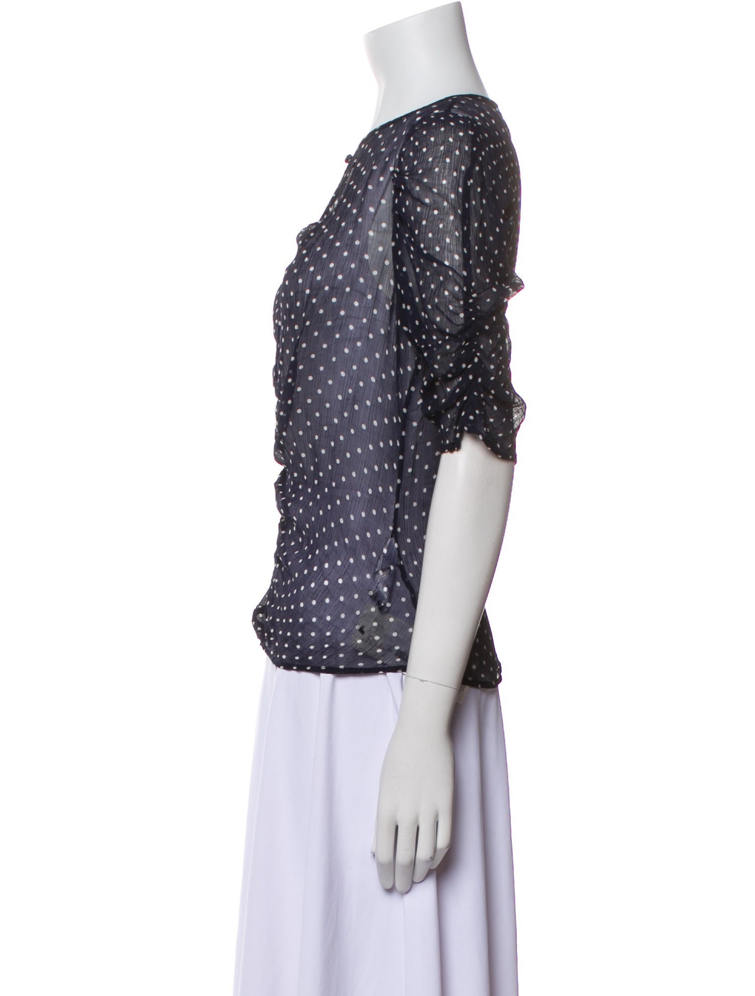 FRAME Polka Dot Print V-Neck Blouse