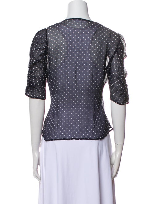 FRAME Polka Dot Print V-Neck Blouse