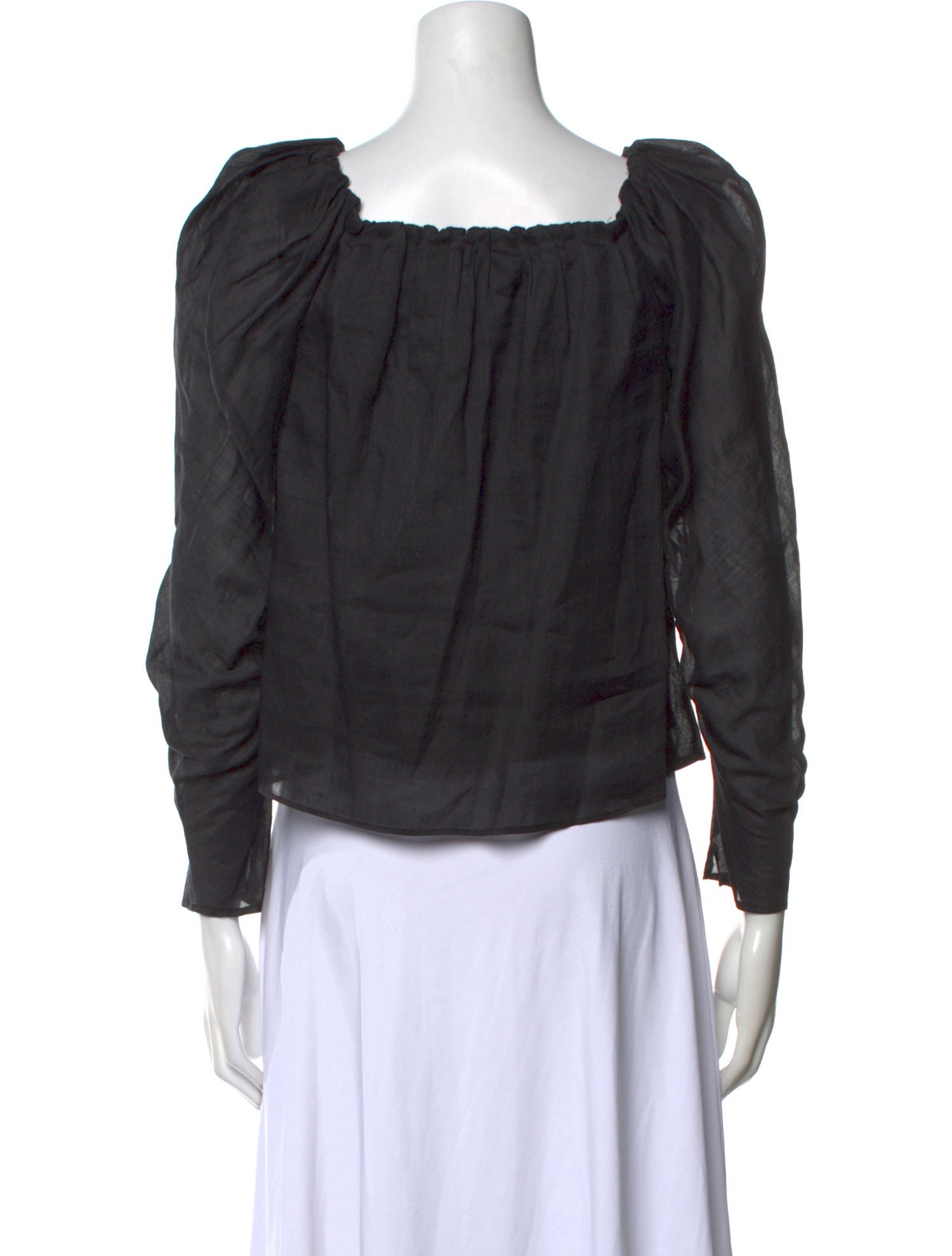 FRAME Scoop Neck Three-Quarter Sleeve Blouse