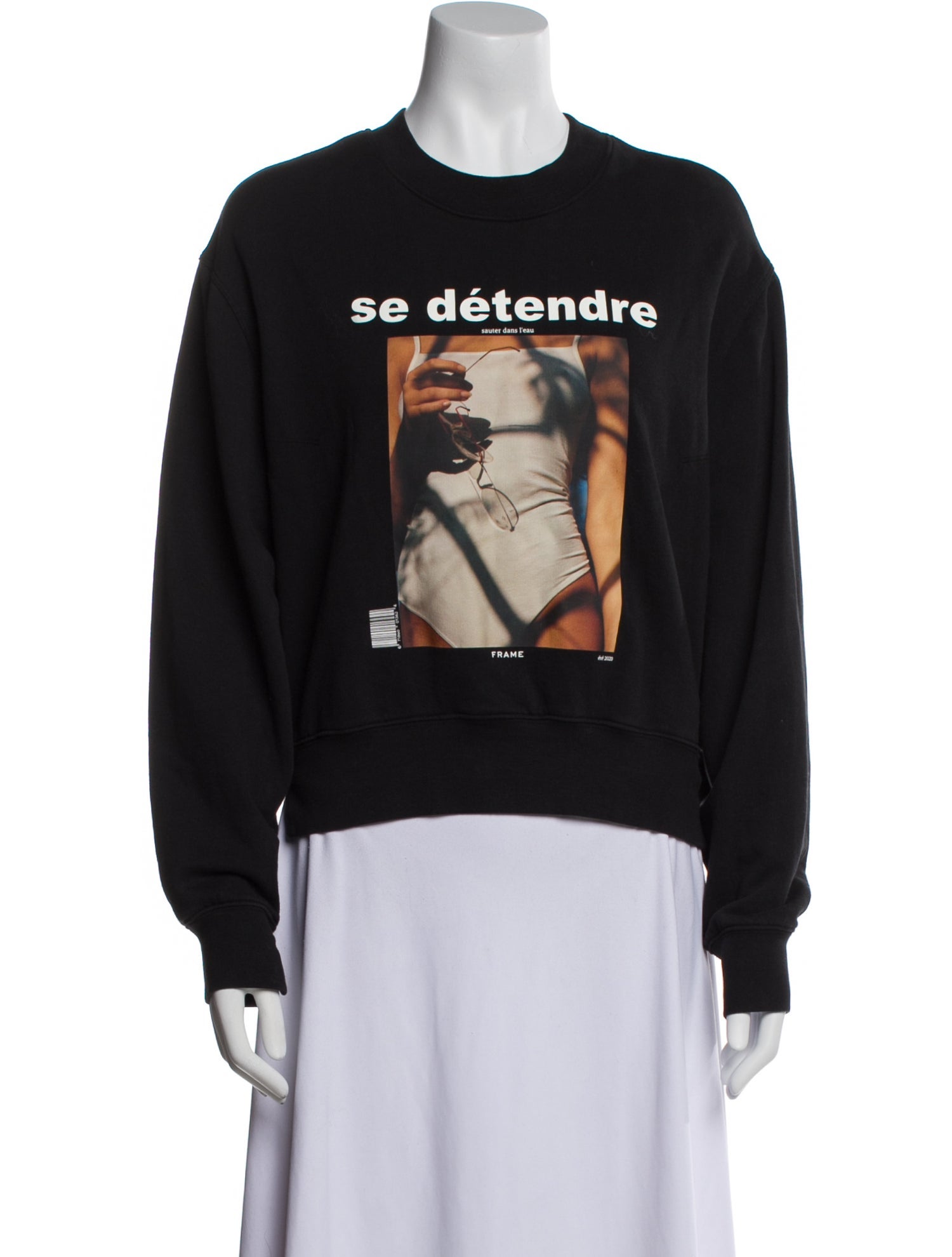 FRAME Graphic Print Crew Neck Sweatshirt