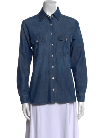 FRAME Long Sleeve Button-Up Top