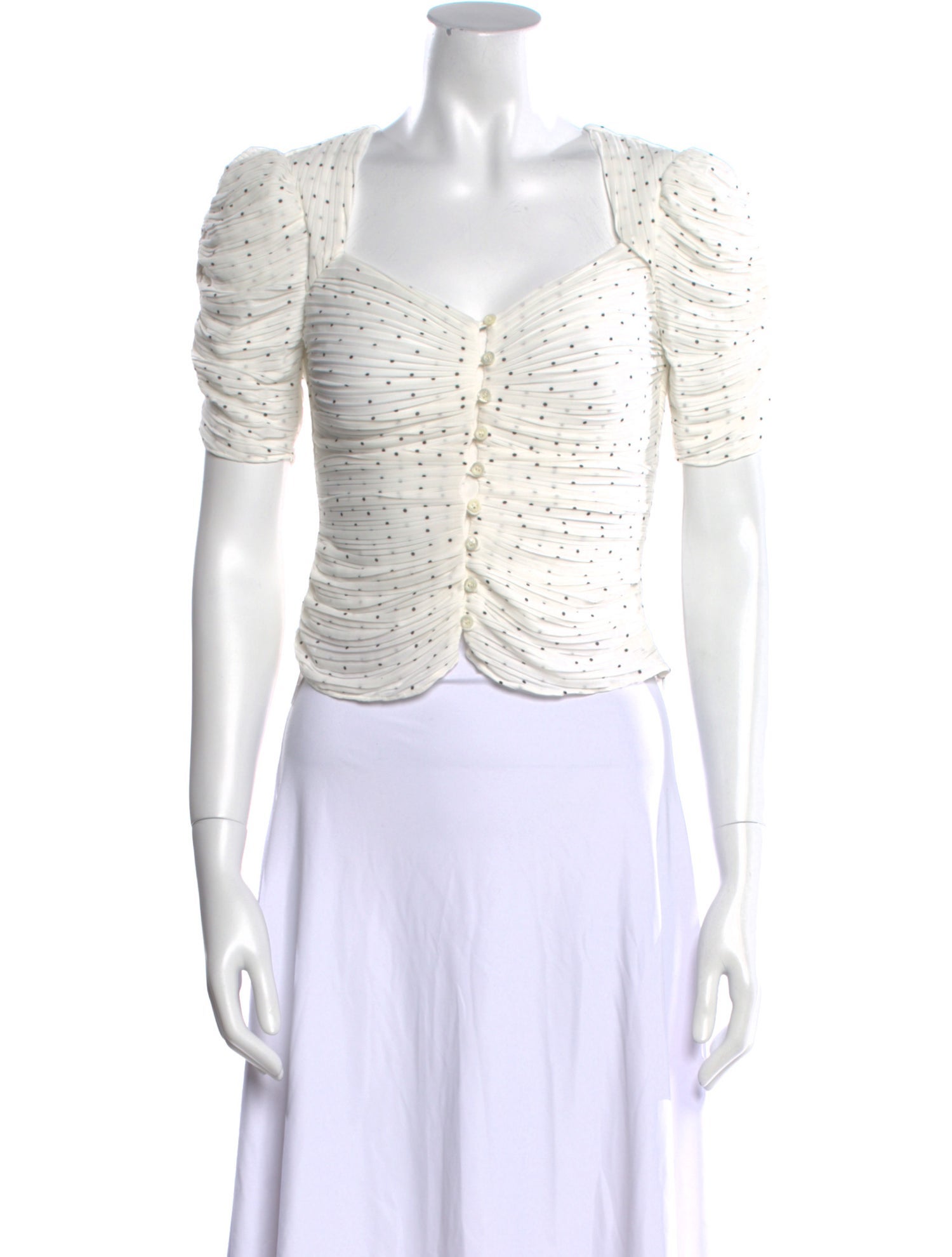 FRAME V-Neck Short Sleeve Crop Top