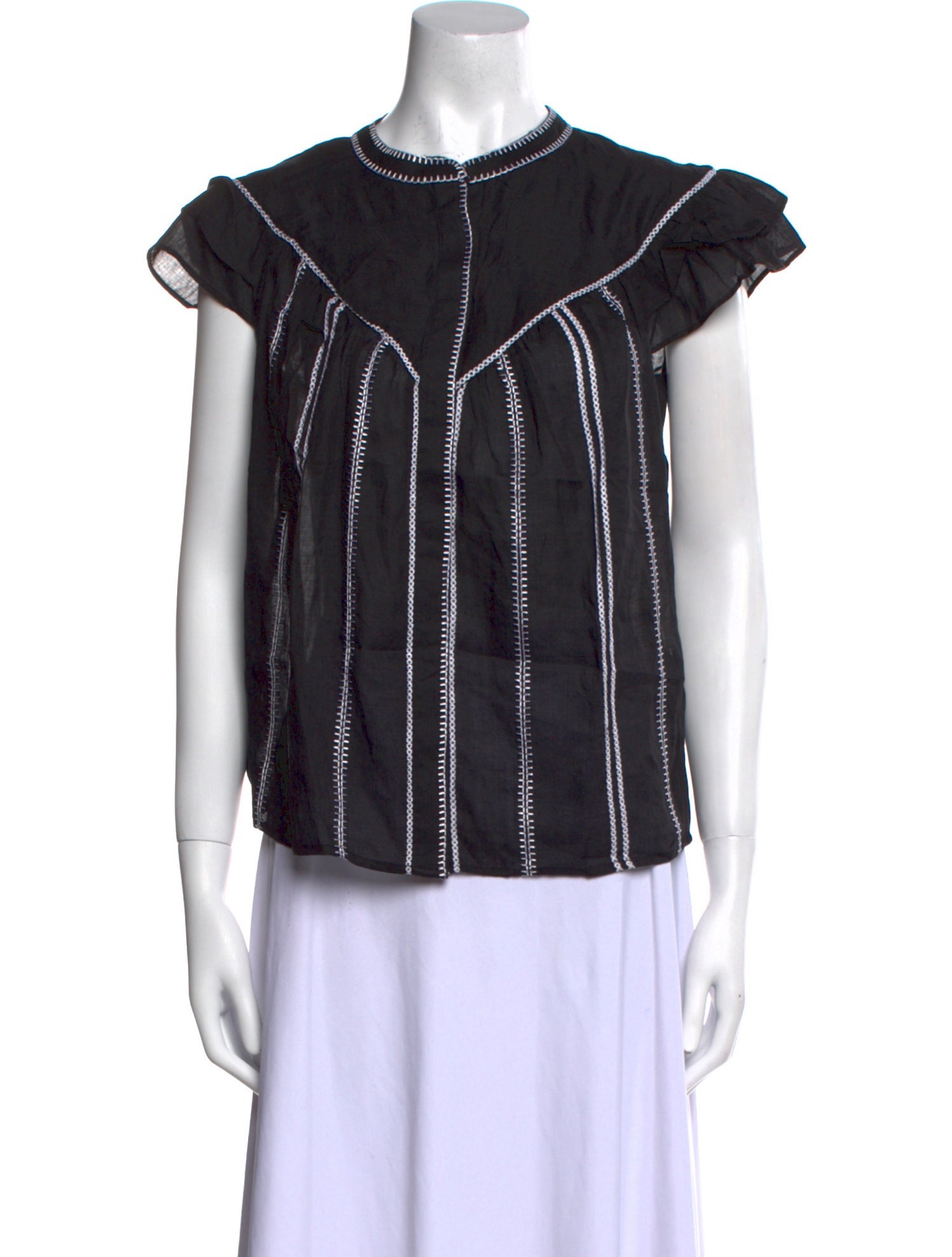 FRAME Striped Crew Neck Blouse w/ Tags