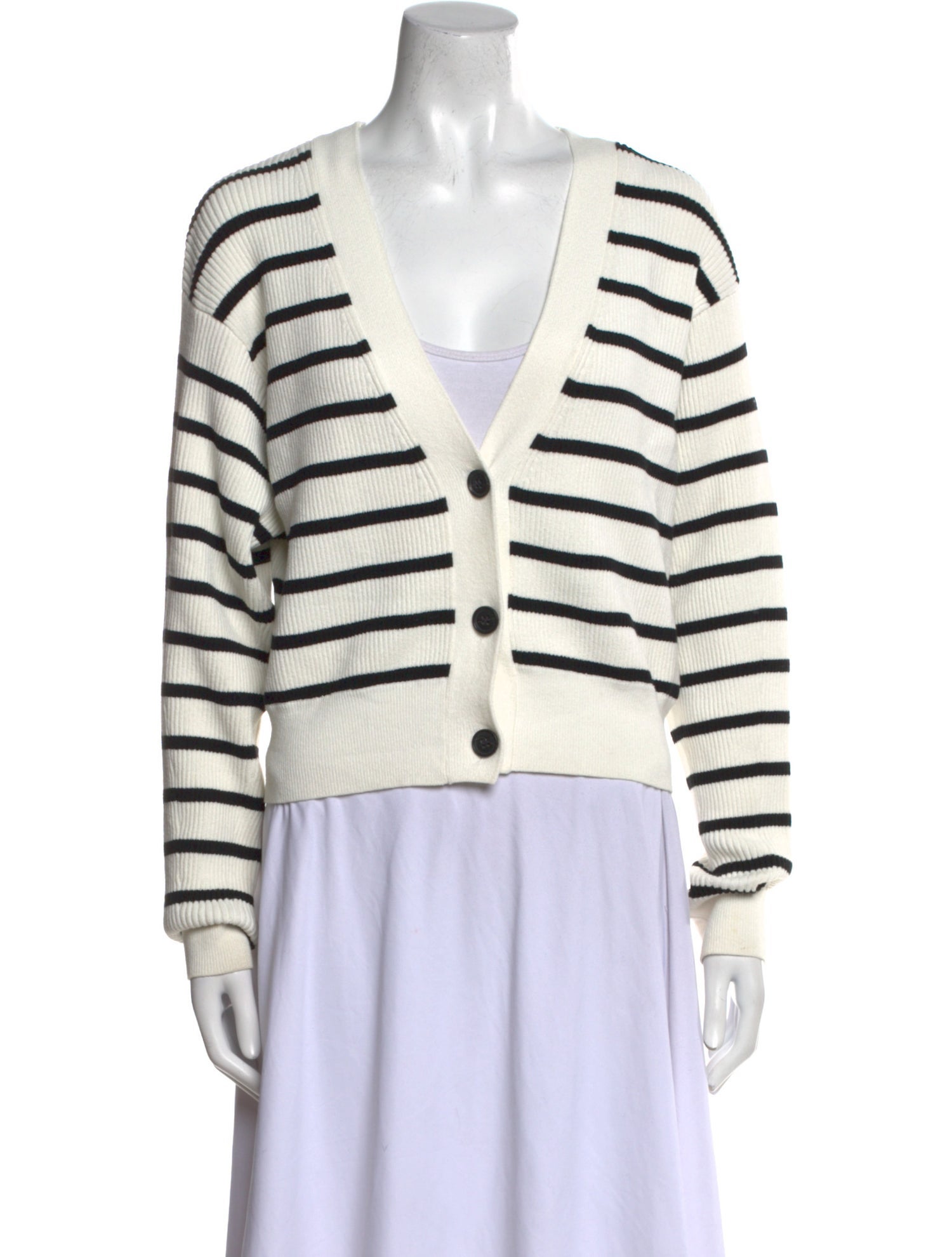 FRAME Striped V-Neck Sweater