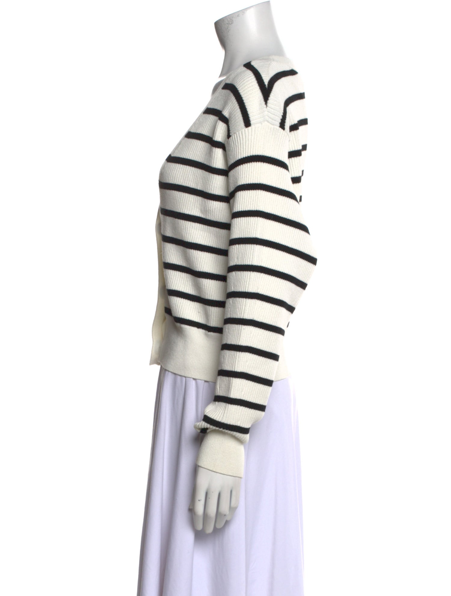 FRAME Striped V-Neck Sweater