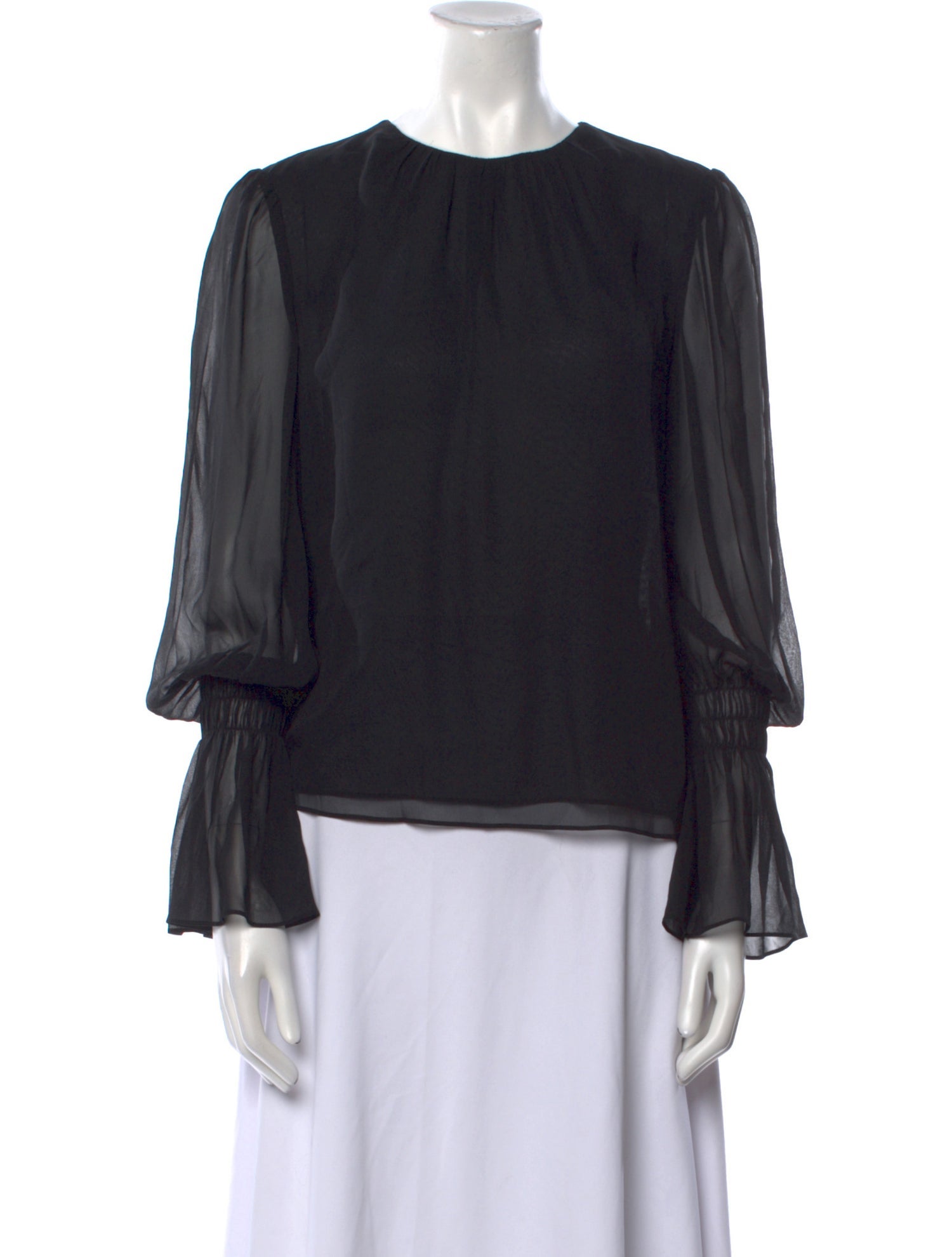 FRAME Silk Crew Neck Blouse