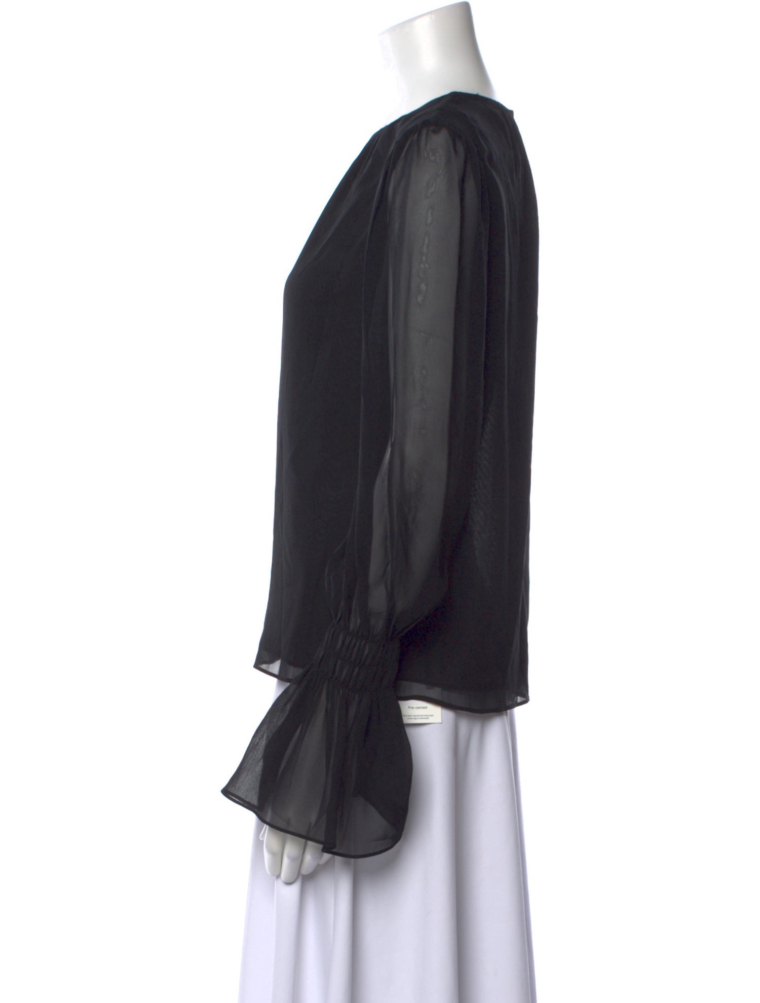 FRAME Silk Crew Neck Blouse