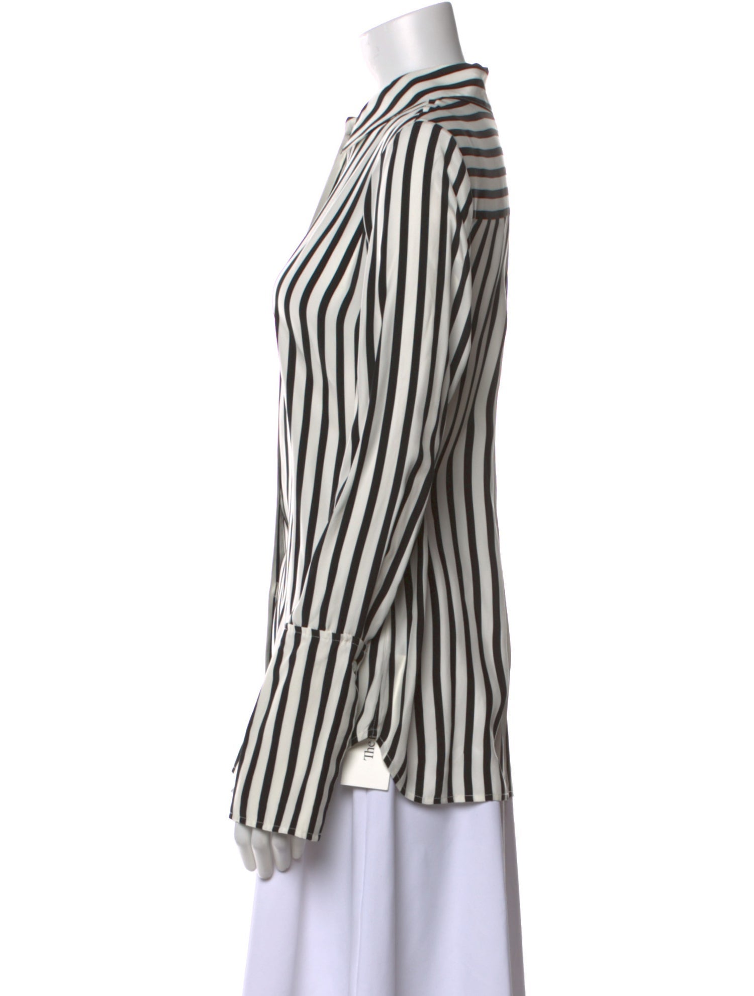FRAME Silk Striped Button-Up Top