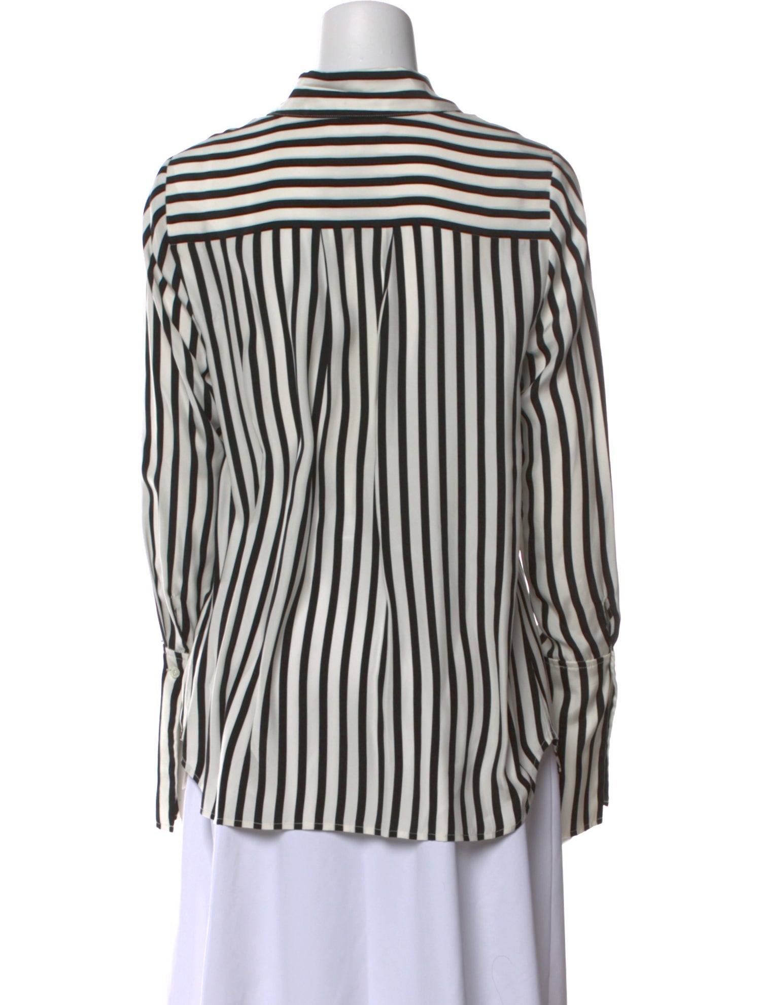 FRAME Silk Striped Button-Up Top