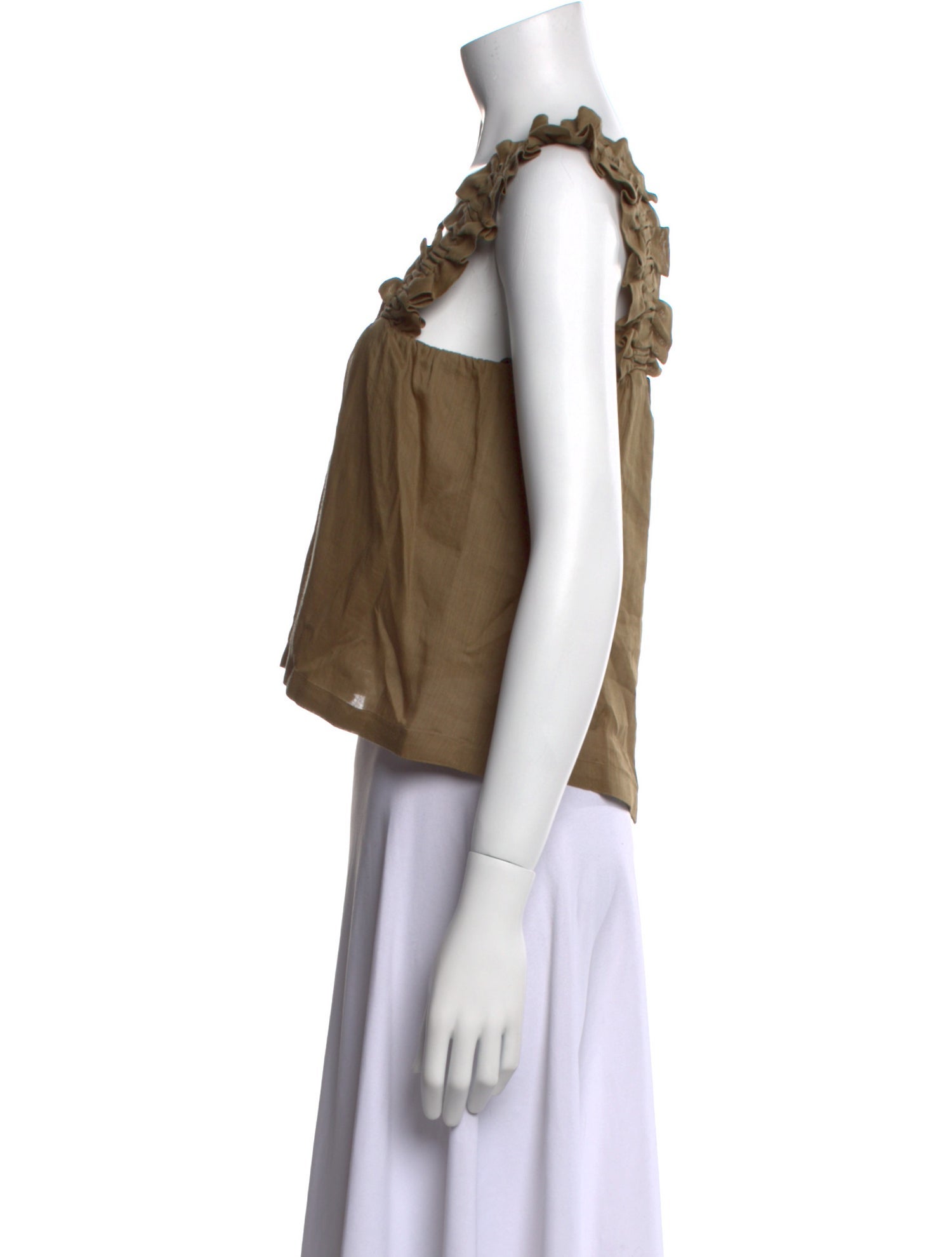 FRAME Square Neckline Sleeveless Crop Top