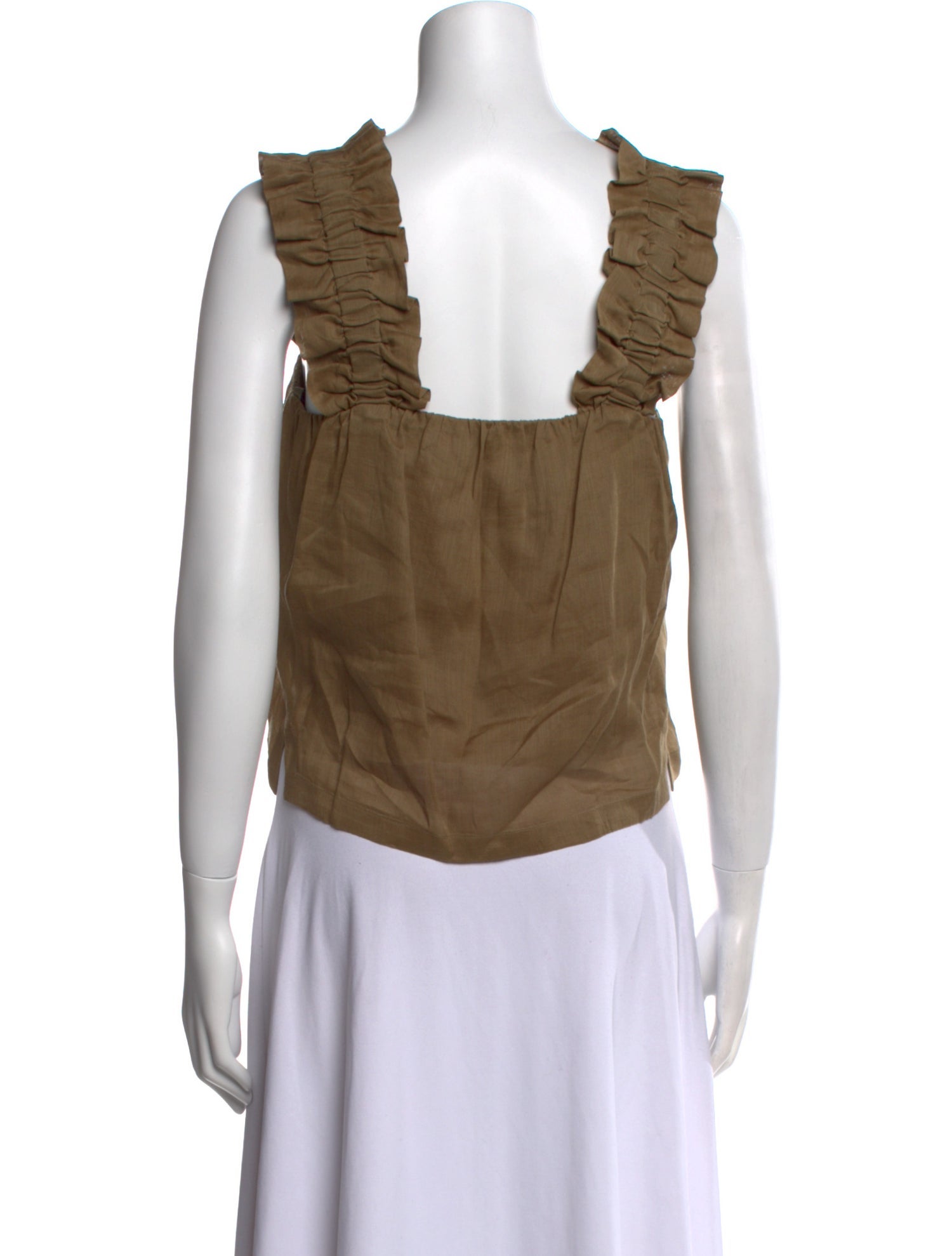 FRAME Square Neckline Sleeveless Crop Top