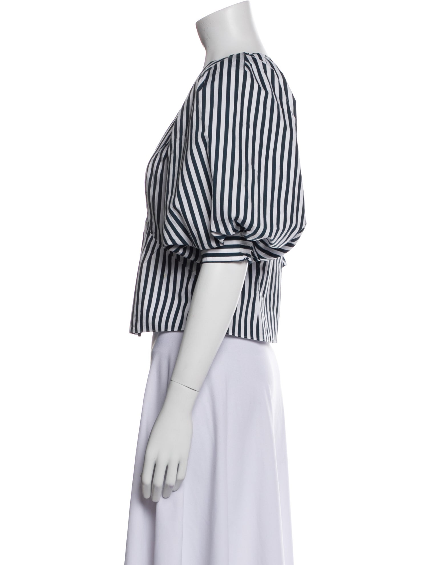 FRAME Striped V-Neck Crop Top