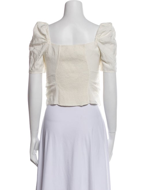 FRAME Silk Square Neckline Crop Top