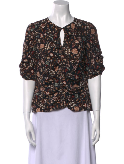FRAME Silk Floral Print Blouse