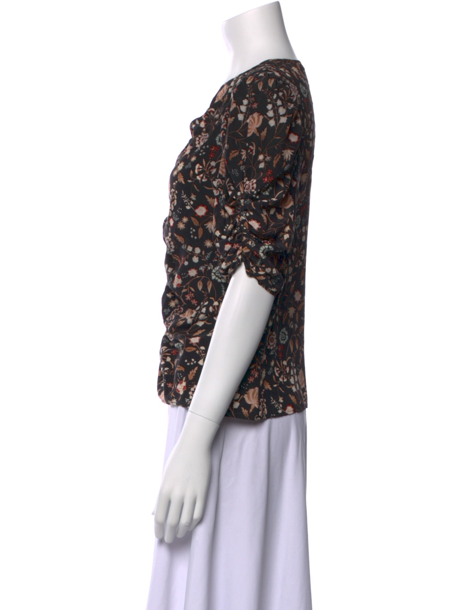 FRAME Silk Floral Print Blouse