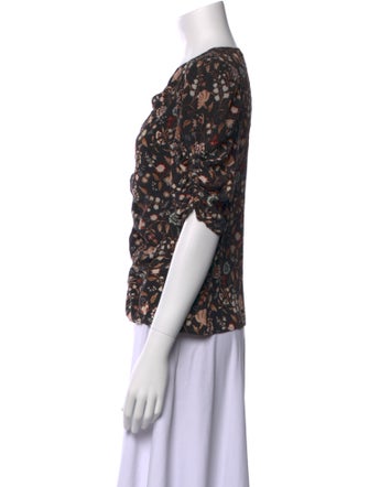 FRAME Silk Floral Print Blouse