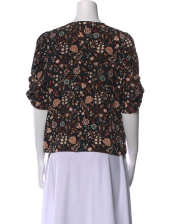 FRAME Silk Floral Print Blouse