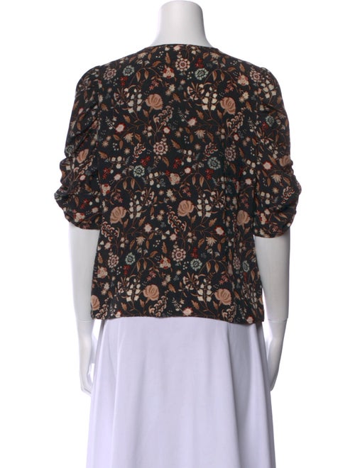 FRAME Silk Floral Print Blouse