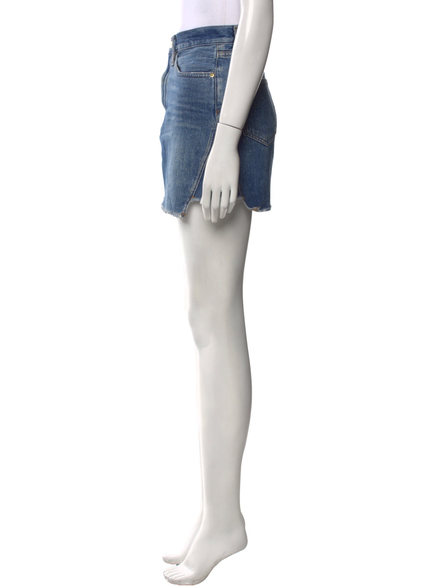 FRAME Distressed Accents Mini Skirt