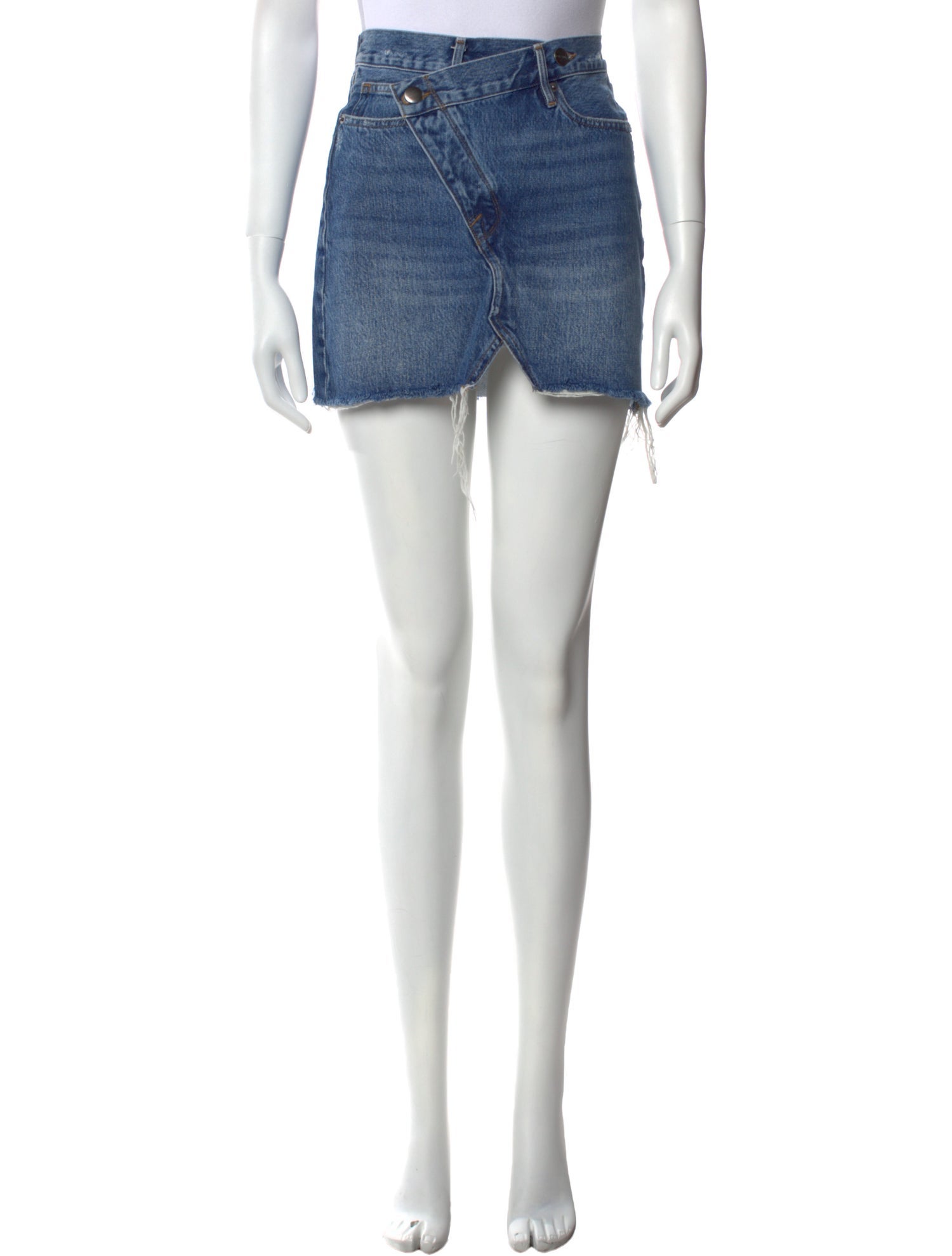 FRAME Distressed Accents Mini Skirt