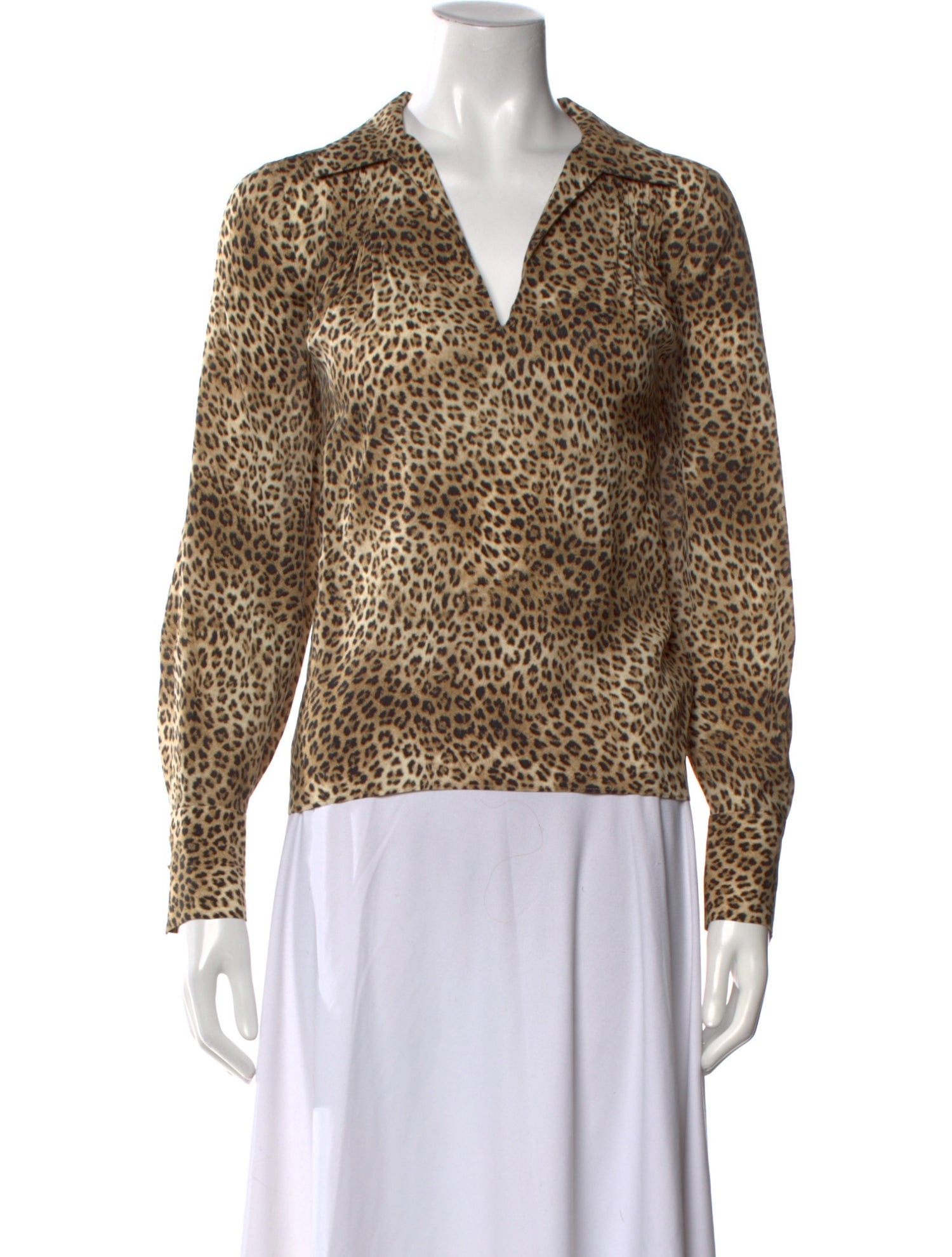 FRAME Silk Animal Print Blouse