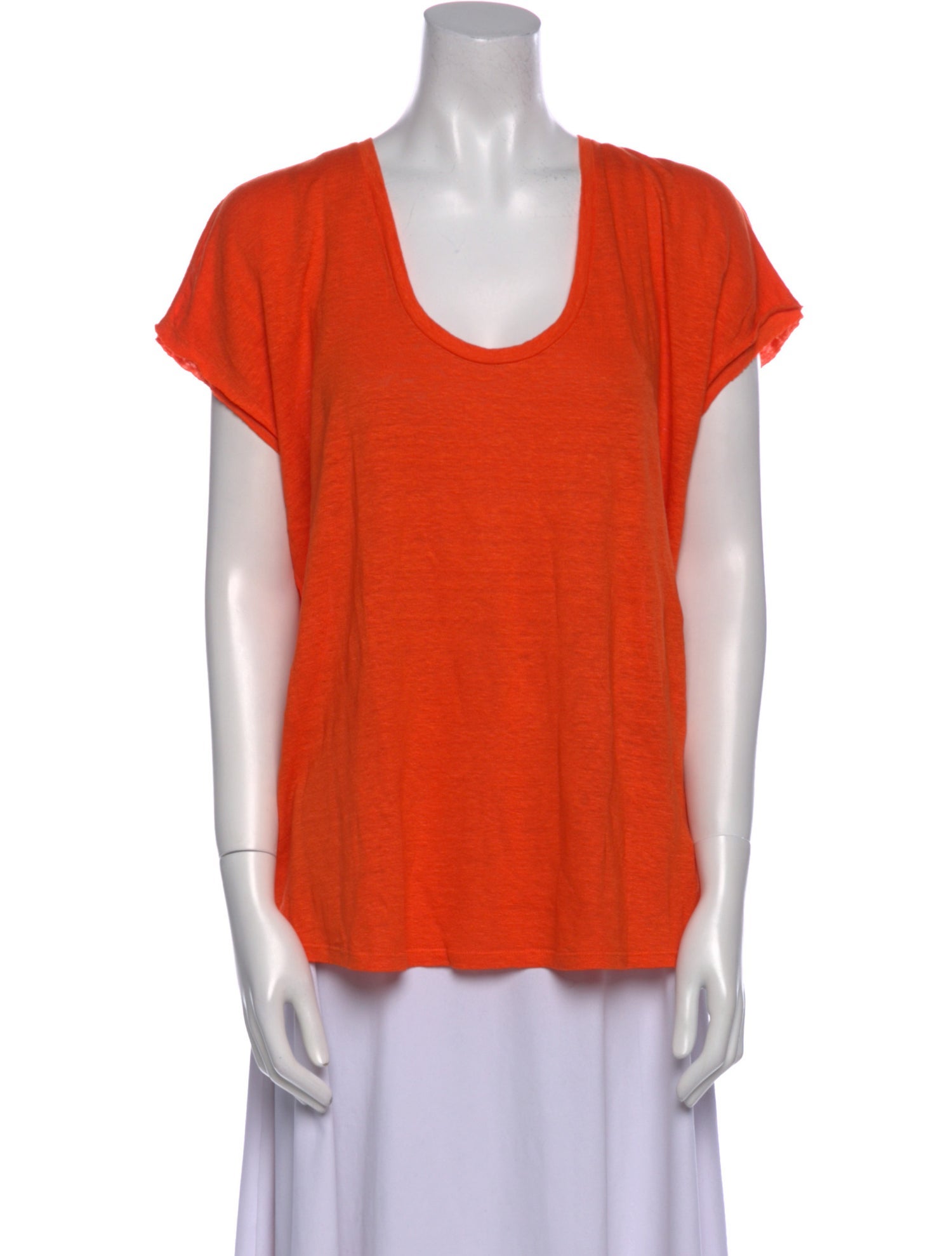 FRAME Linen Scoop Neck T-Shirt