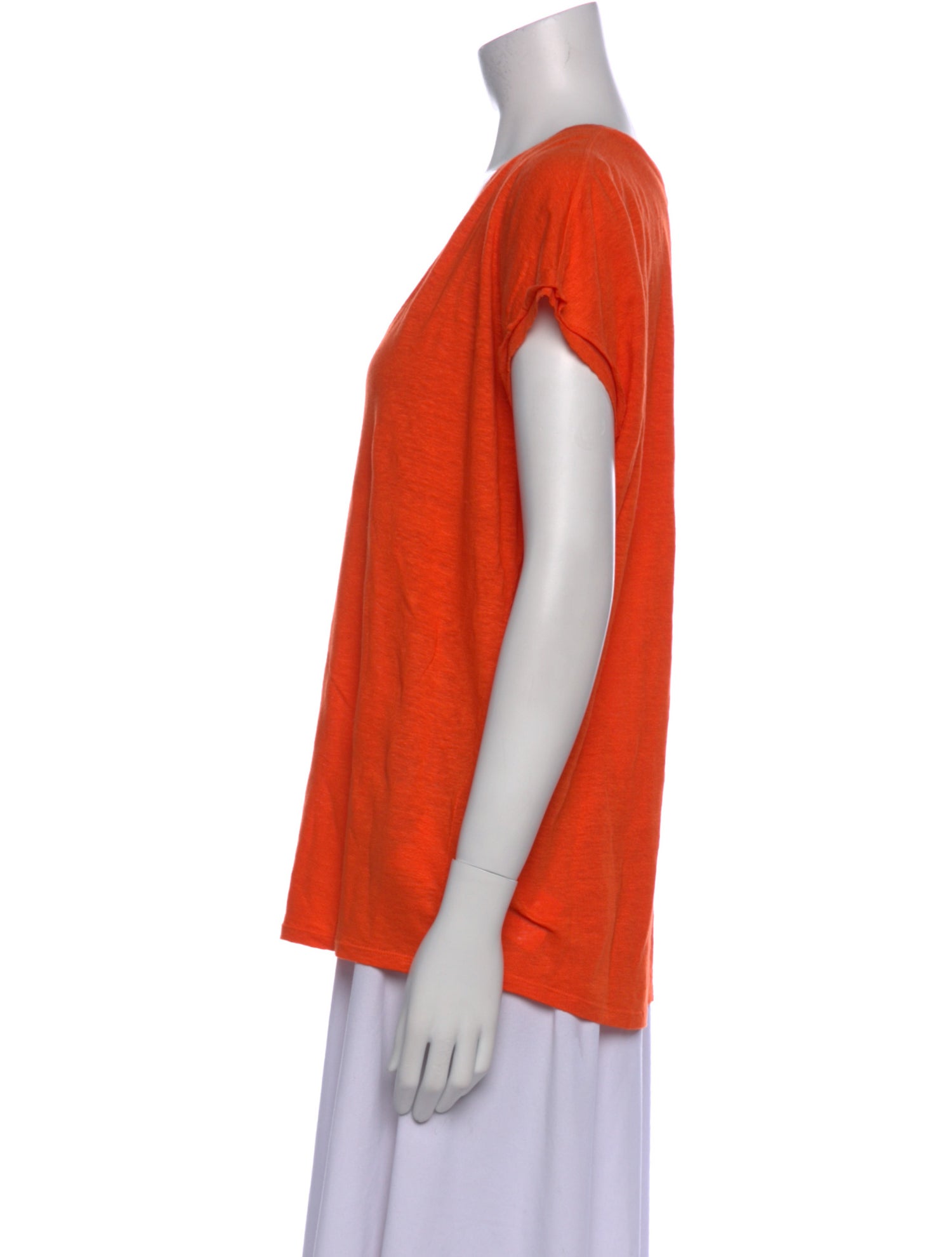 FRAME Linen Scoop Neck T-Shirt