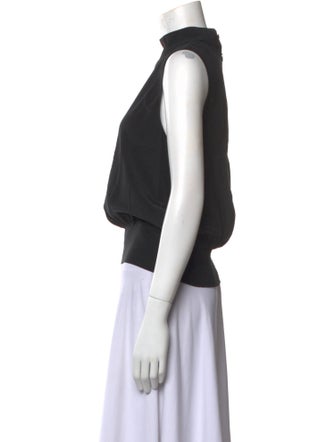 FRAME Silk Mock Neck Crop Top