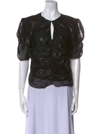 FRAME Silk V-Neck Blouse