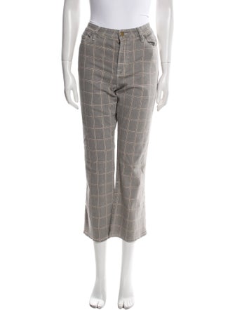 FRAME Plaid Print Wide Leg Pants