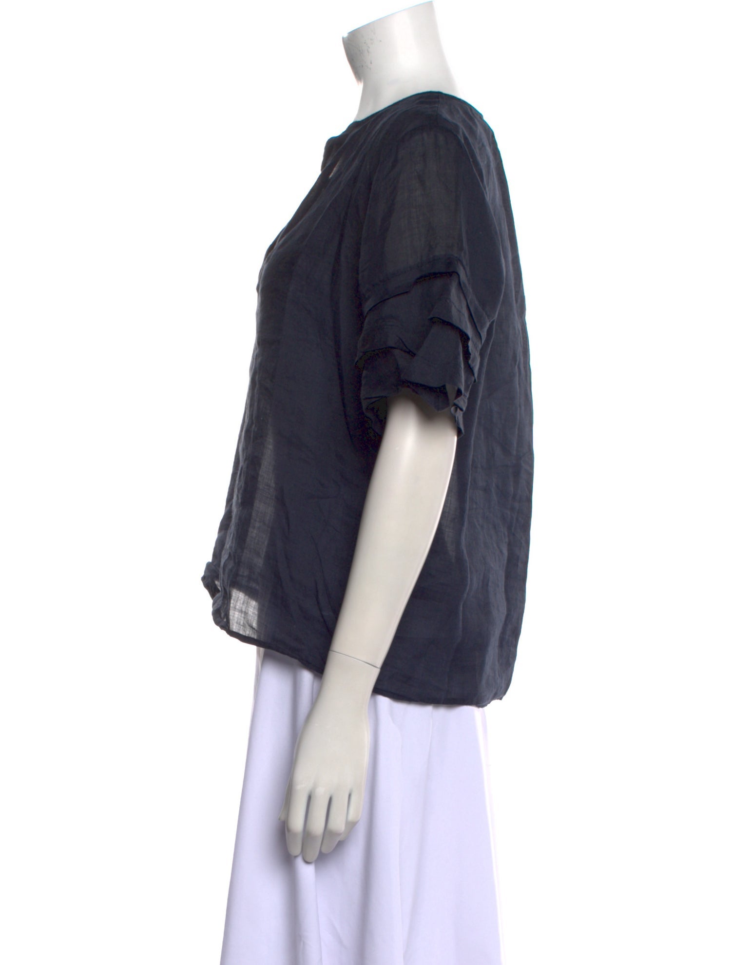 FRAME V-Neck Short Sleeve Blouse