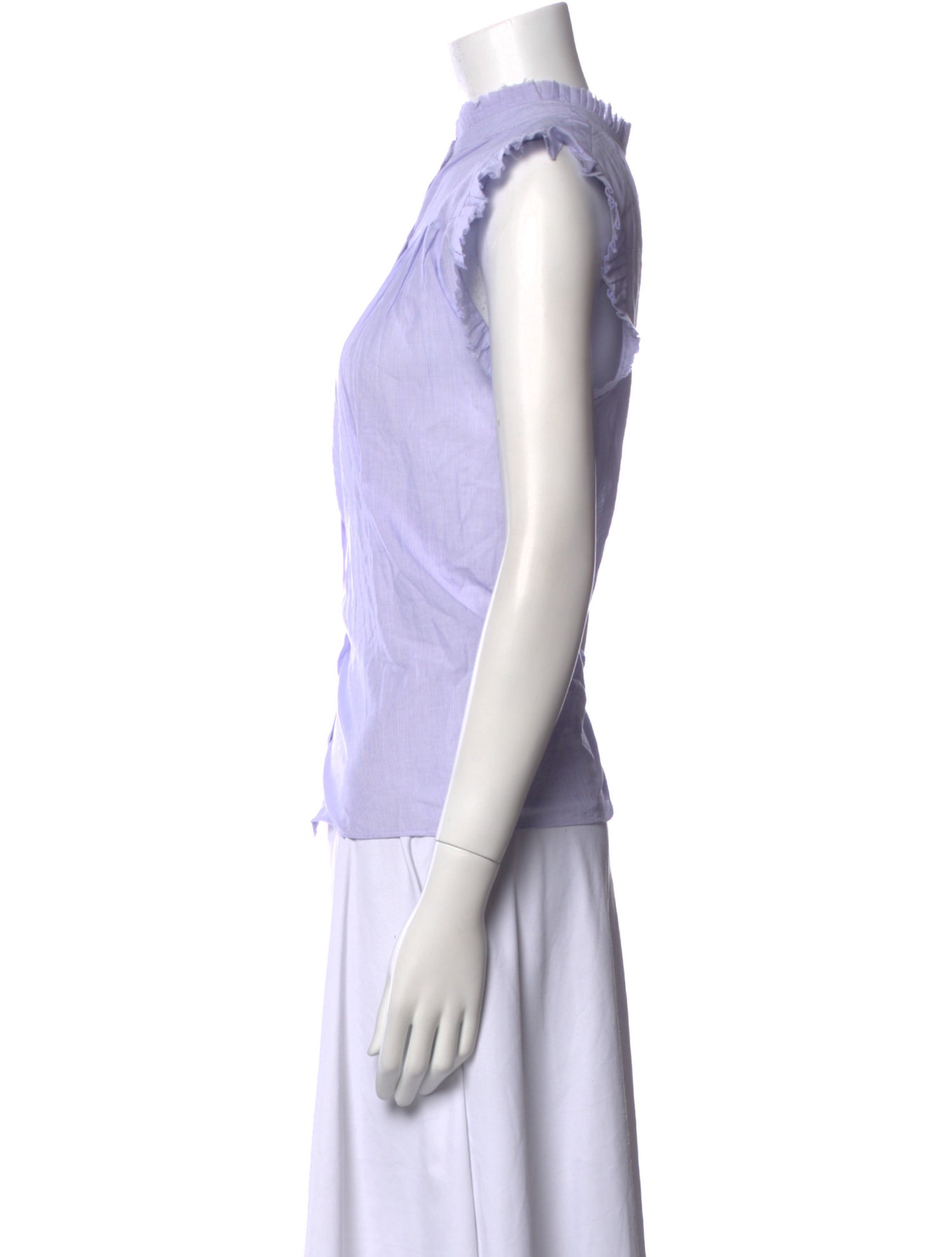 FRAME Mock Neck Short Sleeve Button-Up Top