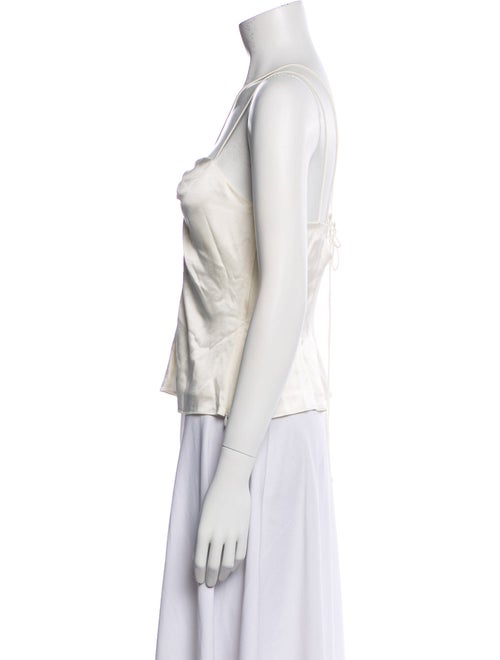 FRAME Silk V-Neck Crop Top