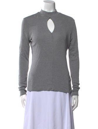 FRAME Silk Mock Neck Top